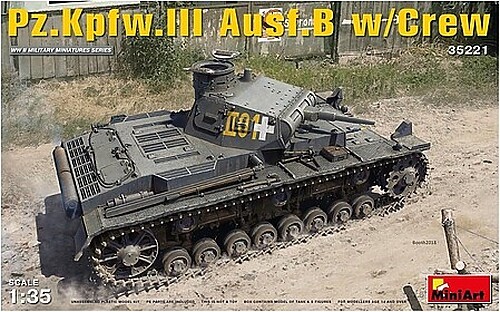 Mini-Art PzKpfw III Ausf B Tank with Crew – Plastic Model Military Tank Kit
