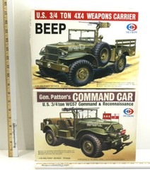 2 Skybow 1/35 Model Kits BEEP U.S. 3/4 Weapons Carrier + U.S. Command Car Patton