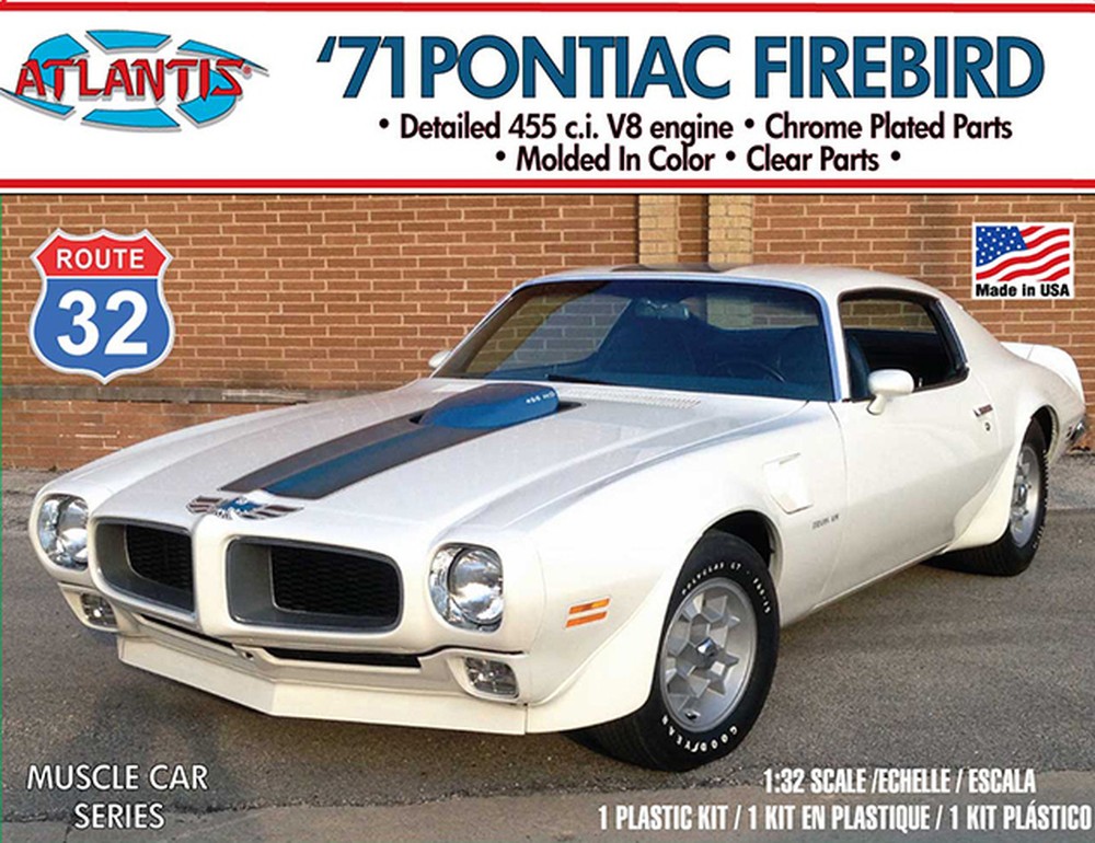 Atlantis 1971 Pontiac Firebird Route 32 Plastic Model Kit, Skill Level 2 M2006