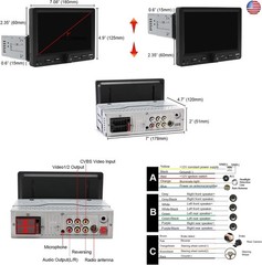 Single Din Car Radio Touchscreen (7″ Adjustable) Compatible with Apple CarPlay