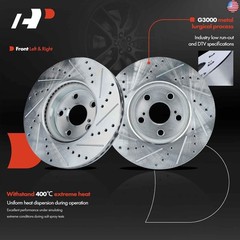 A-Premium 10.83 inch (275mm) Front Drilled and Slotted Disc Brake Rotors