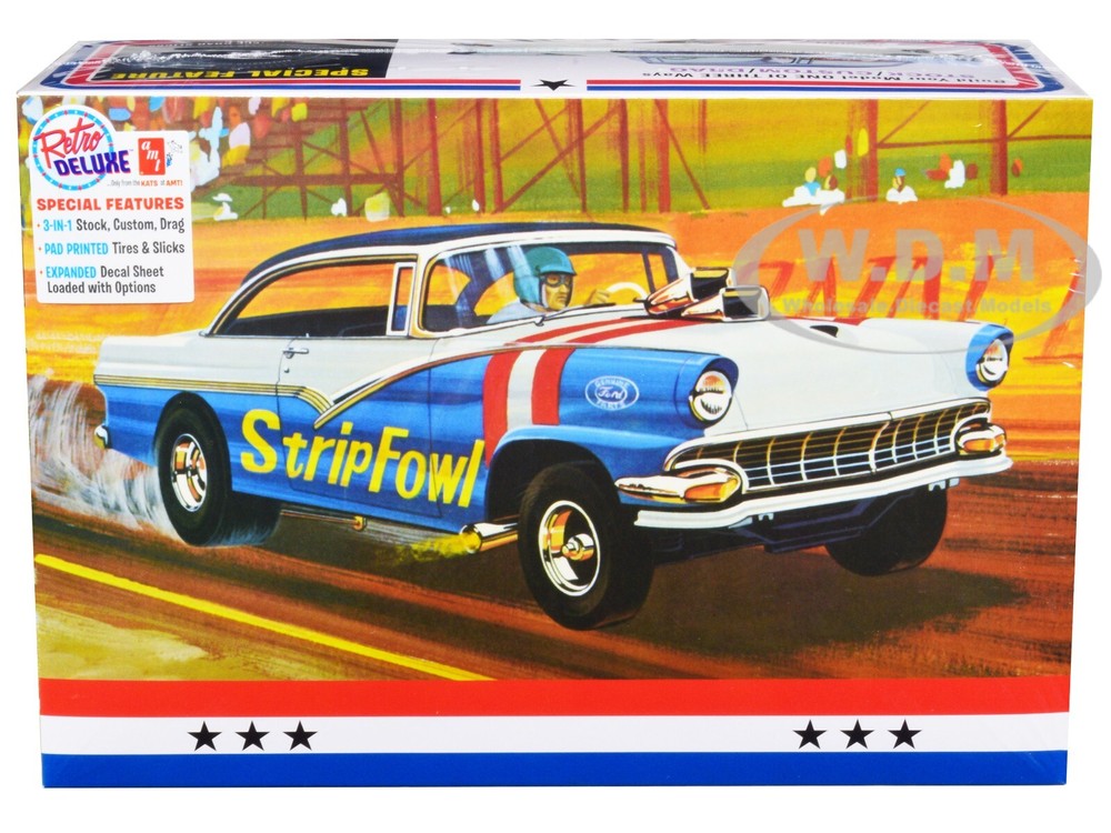 SKILL 2 MODEL KIT 1956 FORD VICTORIA HARDTOP 3-IN-1 KIT 1/25 SCALE AMT AMT1308
