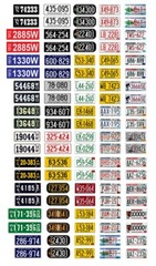 1/25 scale model car assorted USA Wisconsin license plates state tags 1:25