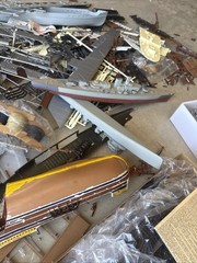 Large Group Lot Vintage Model Models Ship Ships Boat Boats Junk Yard Junkyard