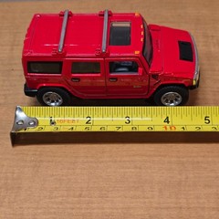 2008 RED Hummer H2 SUV, Kinsmart, Diecast Model Toy Car, 5”, 1/40 scale