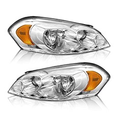 Headlight sembly OE Replacement A-Chrome Housing Amber Reflector Clear Lens