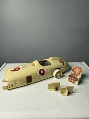 VTG Early Run Strombecker Slot Car Mercedes-Benz Model Kit Box & Parts Only