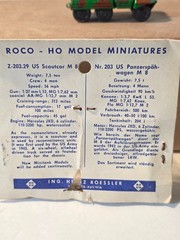 ROCO HO Model Minitanks Z-203.29 US Scoutcar M 8 Customized Austria