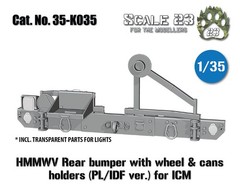 Scale23 1/35 HMMWV Rear Bumper and PL / IDF Tyre, Cans Holders for ICM kits