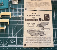 HTF OG VTG AMT 1959 FORD GALAXIE CONVERTIBLE #139 1-CK Car Kit Started + XTRAS