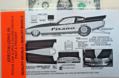 SLIXX 1/24 Water Decals NHRA DRAG RACING Dragster JP-1 PISANO RACING A102 RARE