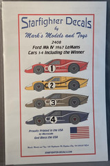 1/24 Starfighter Decals 2408 Ford GT Mk IV 1967 LeMans 24h Winner