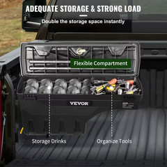 28 In. ABS Truck Bed Storage Box 6.6 Gal. Driver Side Truck Tool Box for Silvera
