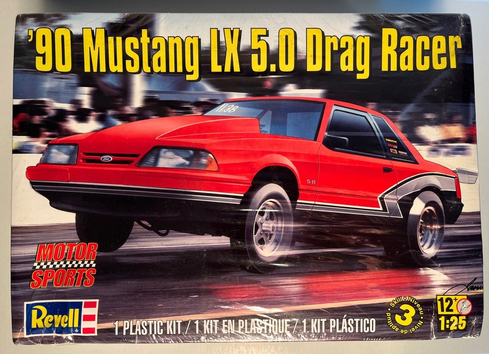 Revell ’90 Mustang LX 5.0 Drag Racer 1:25 Plastic Model Kit 85-4195,Sealed (B95
