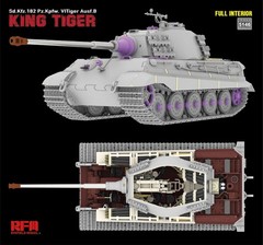 RYE 5146B 1/35 Sd.Kfz.182 Tiger King w/Full Interior,2105 Upgrades &2091 Skirts