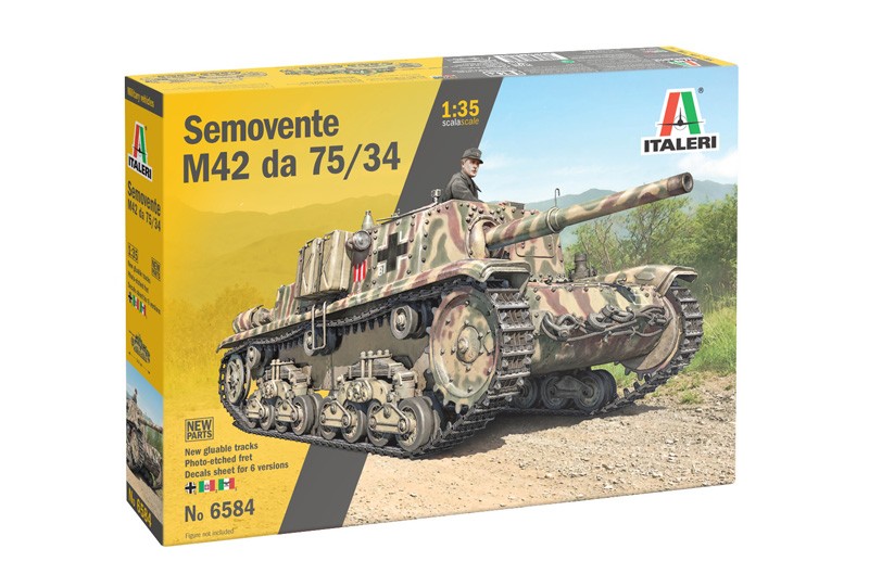 Italeri 6584 1/35 Scale Model Kit WWII Semovente M42 da 75/34 Self-propelled Gun