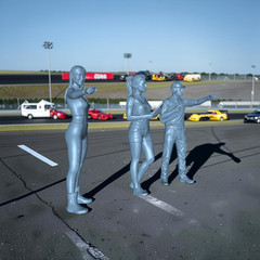 Race Day Figures Set of 3 Resin 3d printed Unpainted Racing Team Model Car