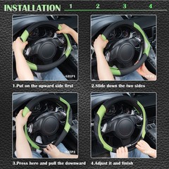 Car Pass Line Rider Microfiber Leather Sporty Steering Wheel Cover Universal