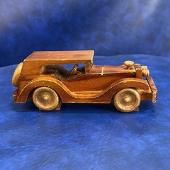 Vtg Wood Old Time Car Model 20s – 30s Style Auto Collectible Wooden Automobile