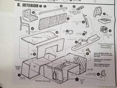 White Freightliner SD/DD SLEEPER FLOOR BED PARTITION WALL for AMT 1:25 Model Kit