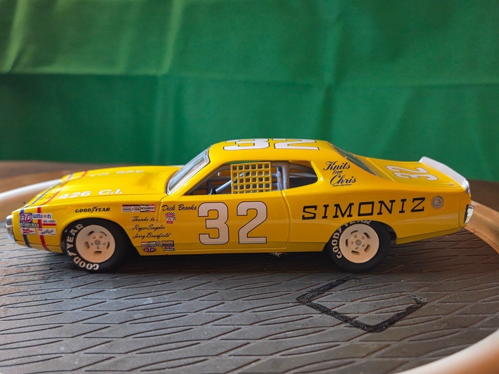 Dick Brooks #32 Simoniz Dodge Charger 1/24 Hand Built NASCAR Model Car 426 Hemi
