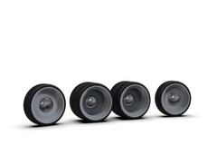 1:25 22″ Steel Smoothie Dually Wheels/Chrome Cap on Low Profile tires.