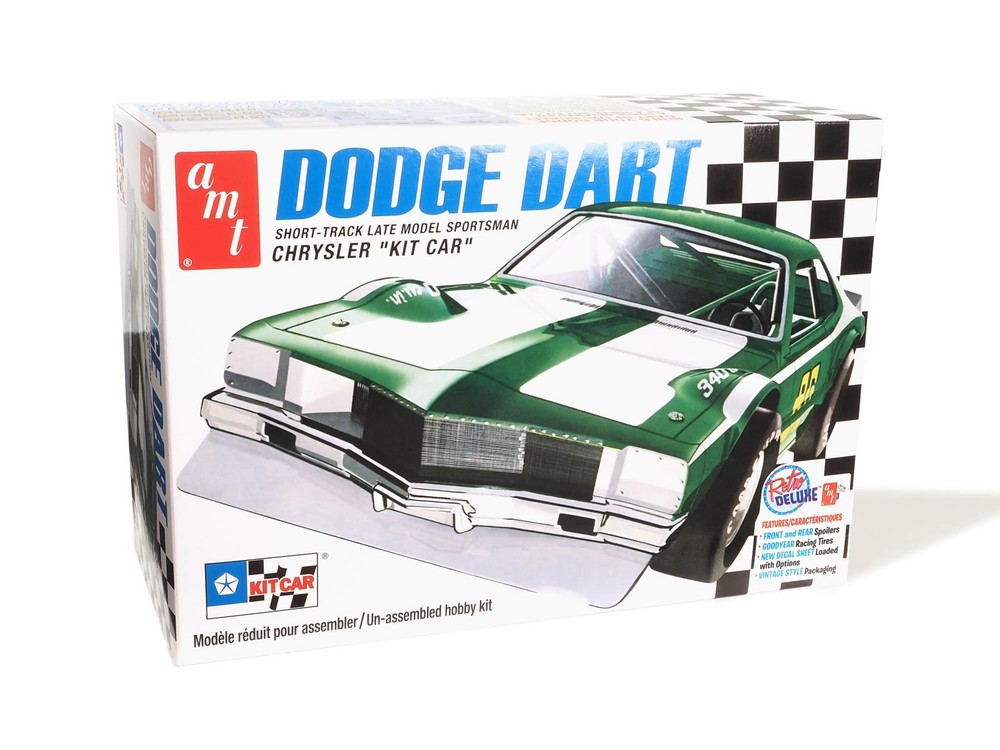 AMT Dart Sportsman Short Track Kit Car 7.75 inches, Molded in white Color