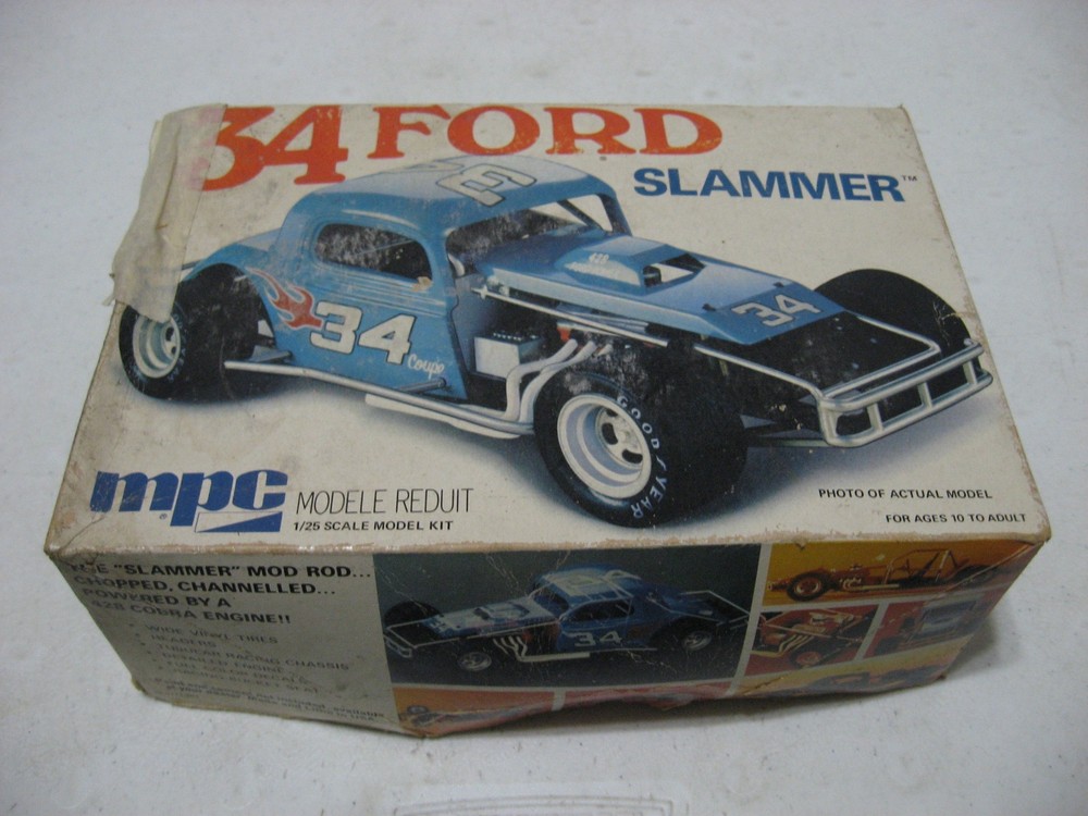 Parts Only- MPC 1934 Ford Coupe Slammer Race Car 1/25 Scale Model Kit #1-0711
