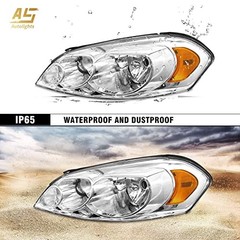 Headlight sembly OE Replacement A-Chrome Housing Amber Reflector Clear Lens