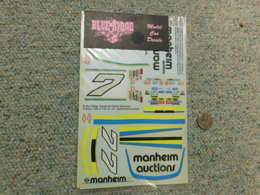 Blue Ridge decals 1/24 1/25 Manheim Auctions #7 77 Lumina A2