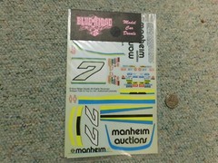 Blue Ridge decals 1/24 1/25 Manheim Auctions #7 77 Lumina A2