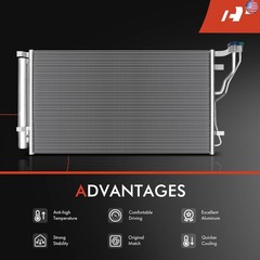 A-Premium Air Conditioning A/C Condenser Compatible with Hyundai Sonata
