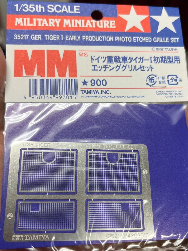 Tamiya 35217 x 1/35 Tiger I Early Photo-Etched Grille Set