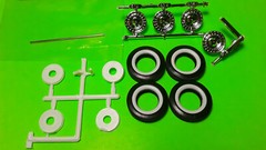 55 1955 Chevy Bel Air 1/25 Firestone Wide Whitewall Tires Chrome Stock Rim Wheel