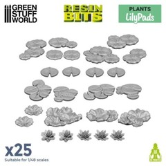 3D printed set – LILY PADS plants – Resin Decor Modelling Diorama Scenery