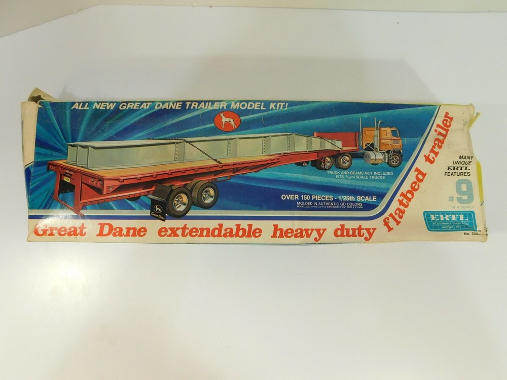 Ertl 1/25 Vintage Great Dane Extendable Heavy Duty Flatbed Trailer #8009