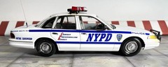 Nicely built 1/25 scale 1997 Ford Crown Victoria NYPD White Blue RMP READ