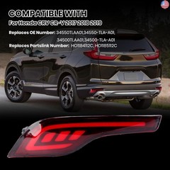 Red LED Rear Bumper Reflectors Fog Brake Tail Light Lamps Kit for Honda CRV