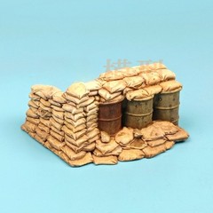 Diorama 1/35 Sandbag Walls Trench Bunker Tank Military Scene Model Uncolored