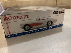 Vintage Metal Die Cast Testors 1957 Corvette Model Car Kit Snap Chevrolet Chevy