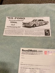 Vintage AMT 1965 Ford Galaxie 500XL 3 In 1 Model Kit Decals For Fred Lorenzen