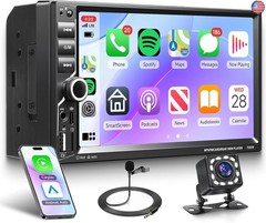 Rimoody Double Din Wireless Carplay Car Stereo Android Auto, 7 Inch Touch
