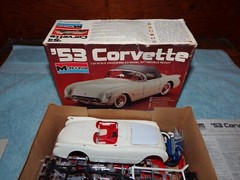 Monogram 1953 Chevy Corvette 1/24 Scale Model Kit SEMI ASSEMBLED PARTS ONLY