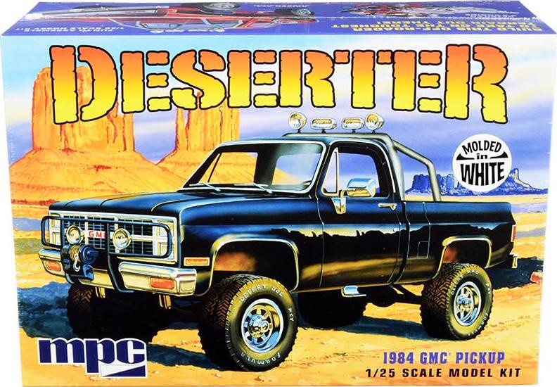 1984 GMC Pickup Truck Molded in White Deserter 1/25 Scale Skill 2 Model Kit MPC