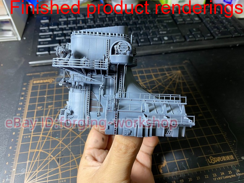 3D Printed 1/200/350 German Bismarck Battleship Chimney And Hangar Unpainted-