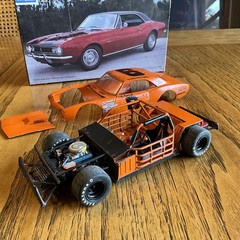 Built Model Car, 1967 Chevy Camaro Vintage Style short track Race Car, 1/25