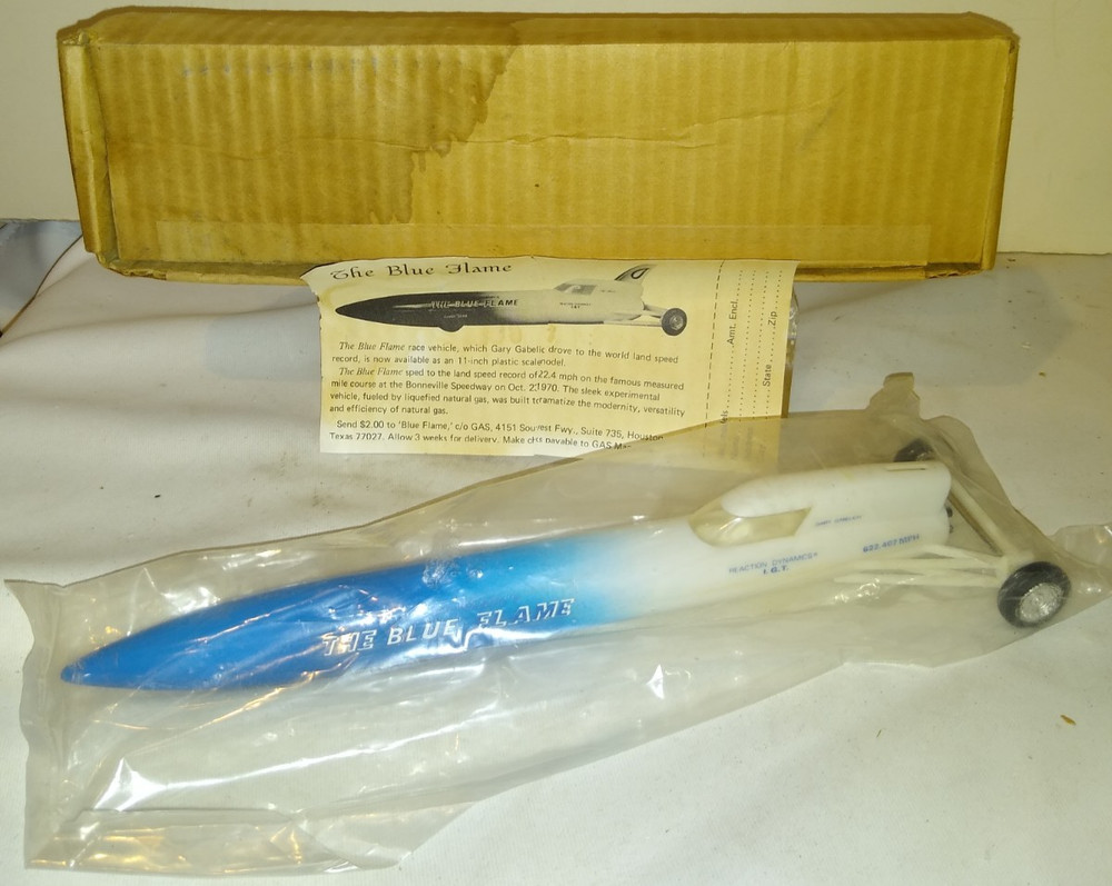 1970 BLUE FLAME GARY GABELICH SPEED RECORD RACER PROMO MODEL MINT IN BOX