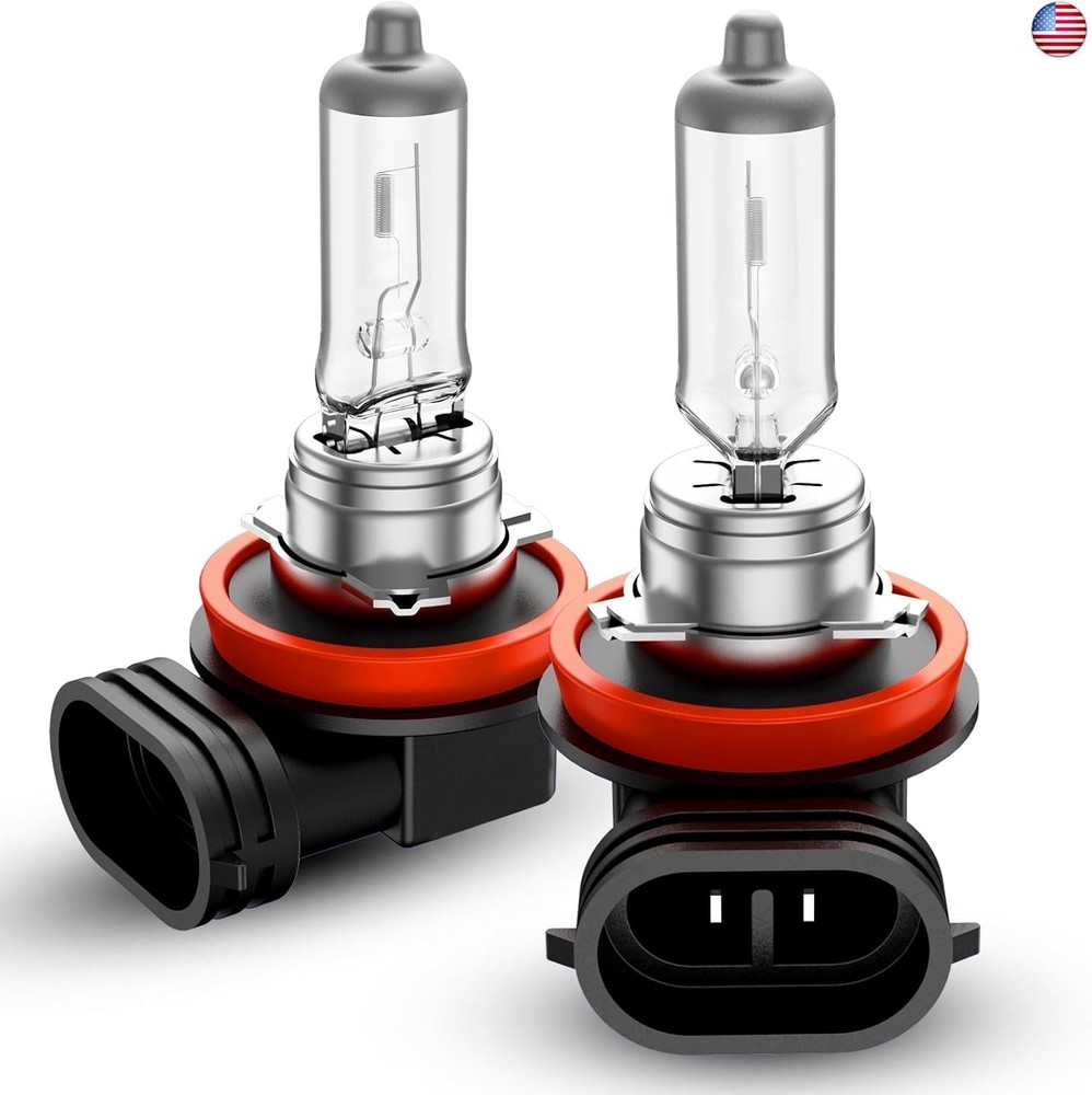 H11 Halogen Headlight Bulb, 2Pcs 12V 55W H11 Halogen Bulbs Replacement for Car