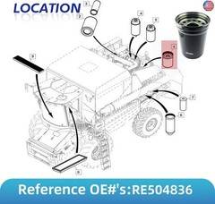 E504836 For John Deere Engine Oil Filter Replacement 5415 5425 5625 5076E