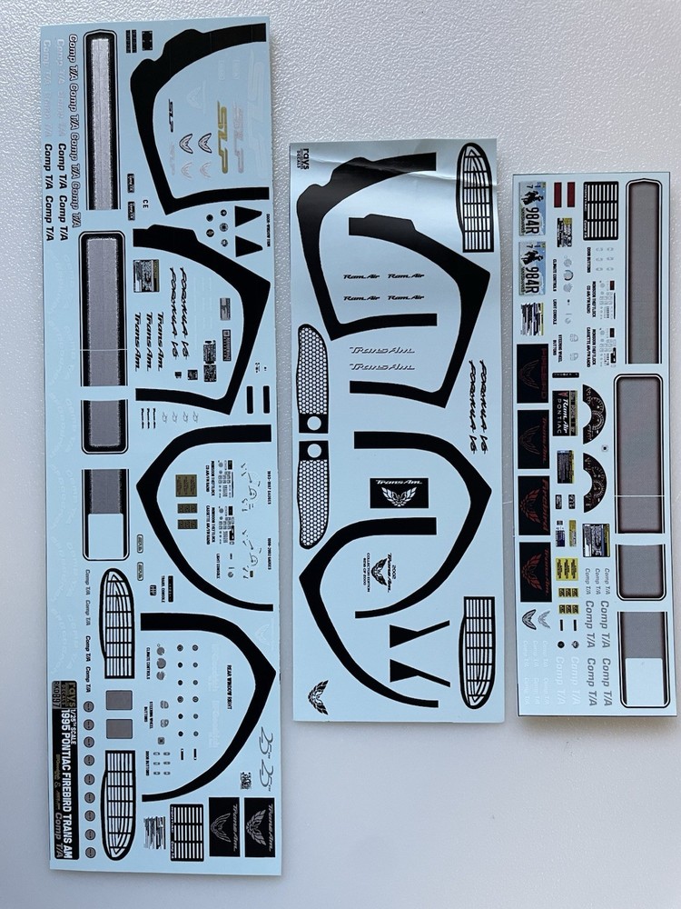 1995 Pontiac Trans Am SLP Comp TA 1/25 Scale Model Car Decals